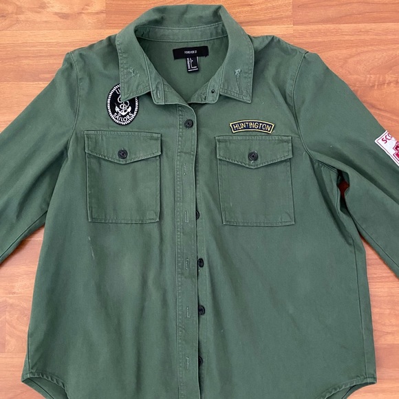 Green Distressed Utility Jacket - Picture 7 of 7